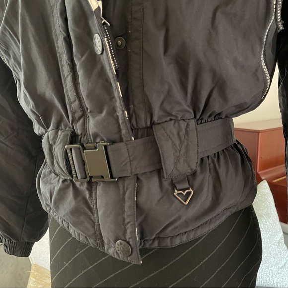 VTG Obermeyer Nell Crop Ski Bomber Jacket Black, Size 10 - Picture 6 of 13